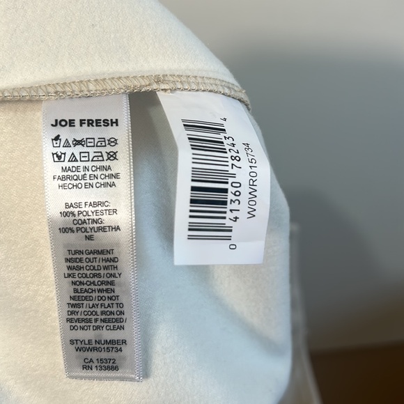 NWT JOE FRESH FAUX LEATHER WOMEN PANTS IN CREAM COLOUR SIZE 10 - Picture 10 of 10